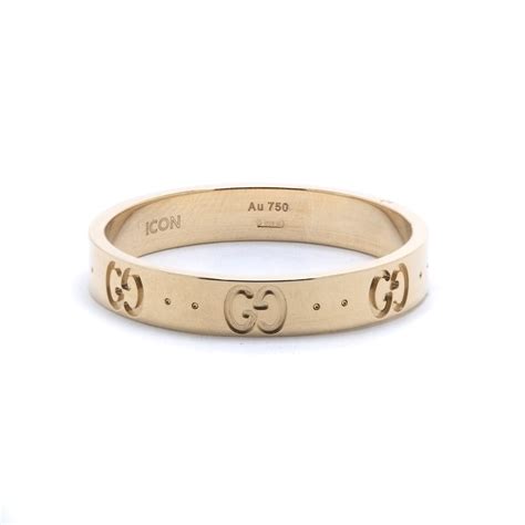 gucci icon thin band ring|Gucci textured icon ring.